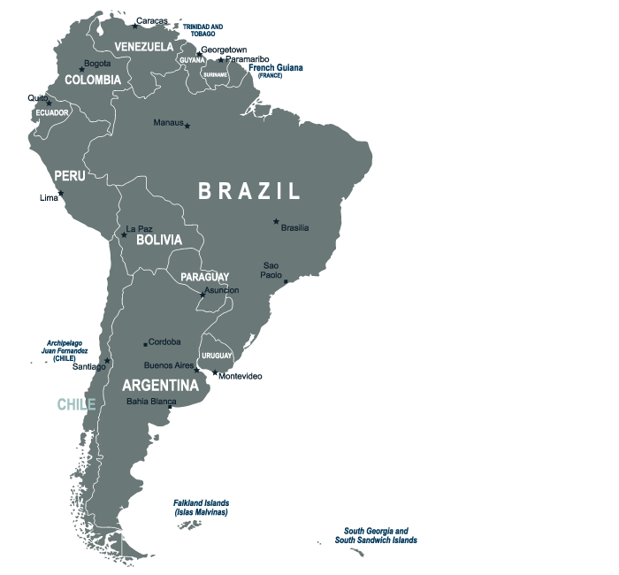 South America map